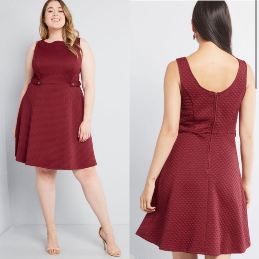 Modcloth Wine Textured Mini Dress